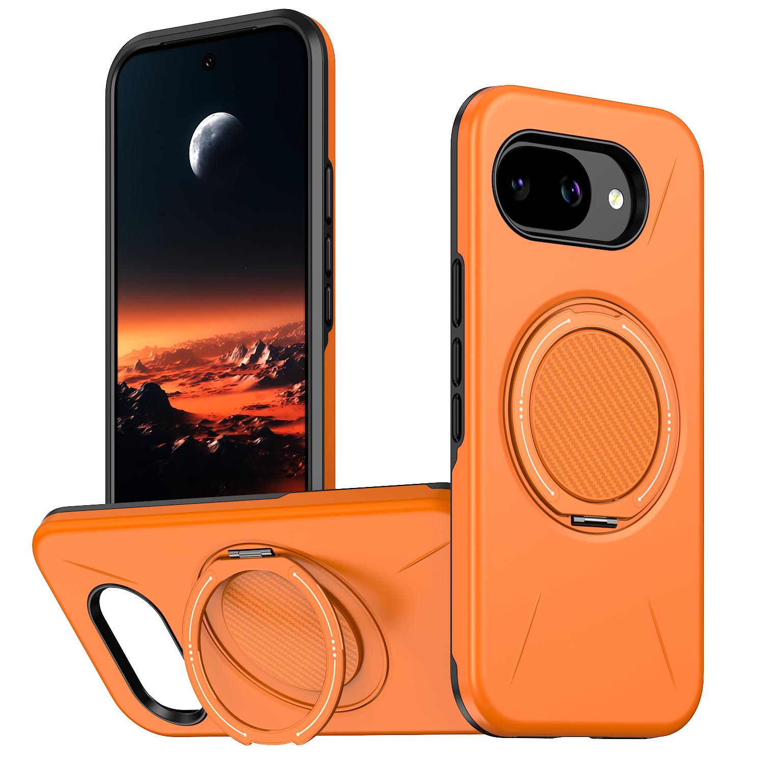 For Google Pixel 10a Kalebol Magnetic MagSafe Rotation Holder PC Phone Case(Orange) - Shopkiz.com