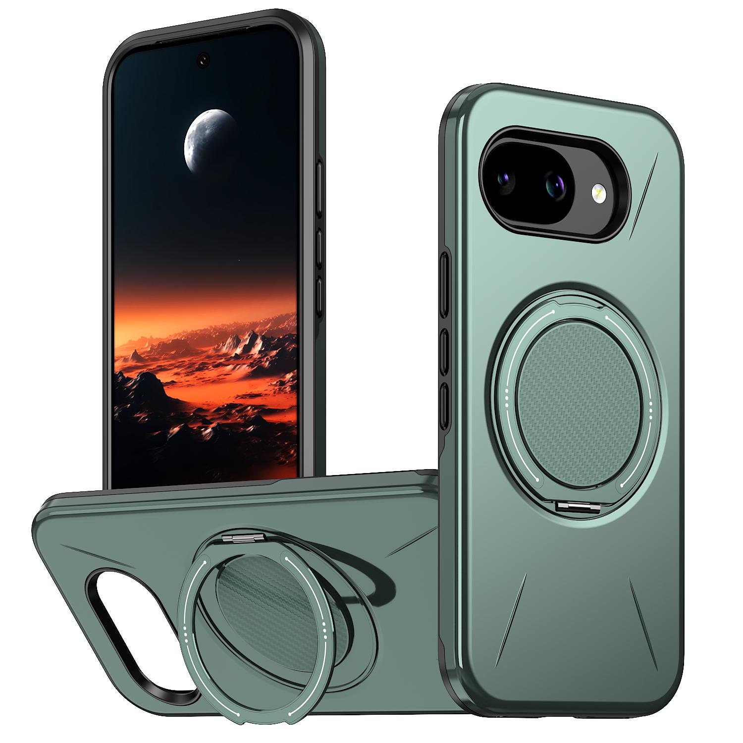 For Google Pixel 10a Kalebol Magnetic MagSafe Rotation Holder PC Phone Case(Grey Green) - Shopkiz.com
