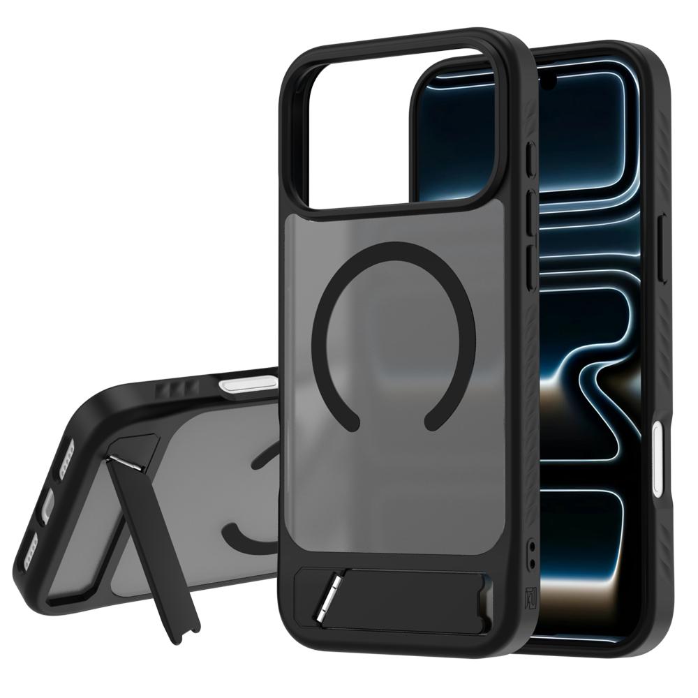 For iPhone 18 Pro / 17 Pro LeReach Le-Chic Series Invisible Holder Magnetic Phone Case(Black) - Shopkiz.com