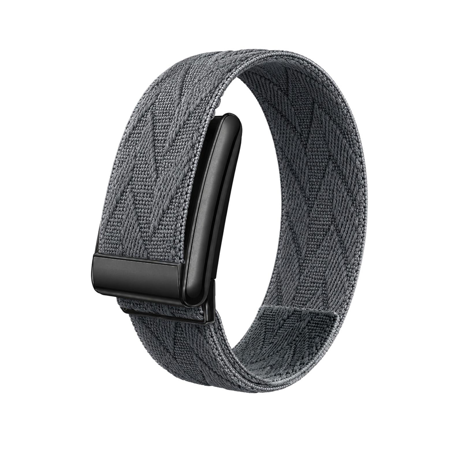 For WHOOP 5.0 Regular Diamond Textured Woven Nylon Watch Band(Gray+Black) - Shopkiz.com