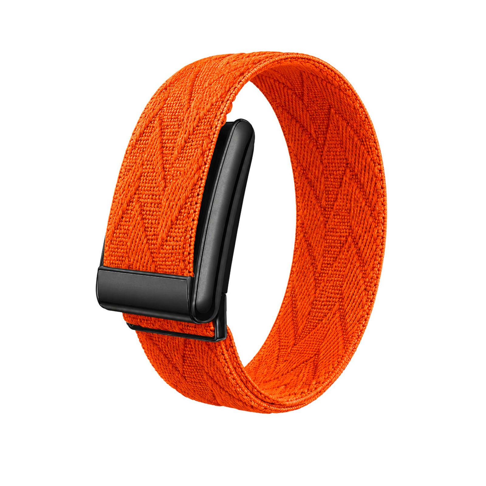 For WHOOP 5.0 Regular Diamond Textured Woven Nylon Watch Band(Orange+Black) - Shopkiz.com