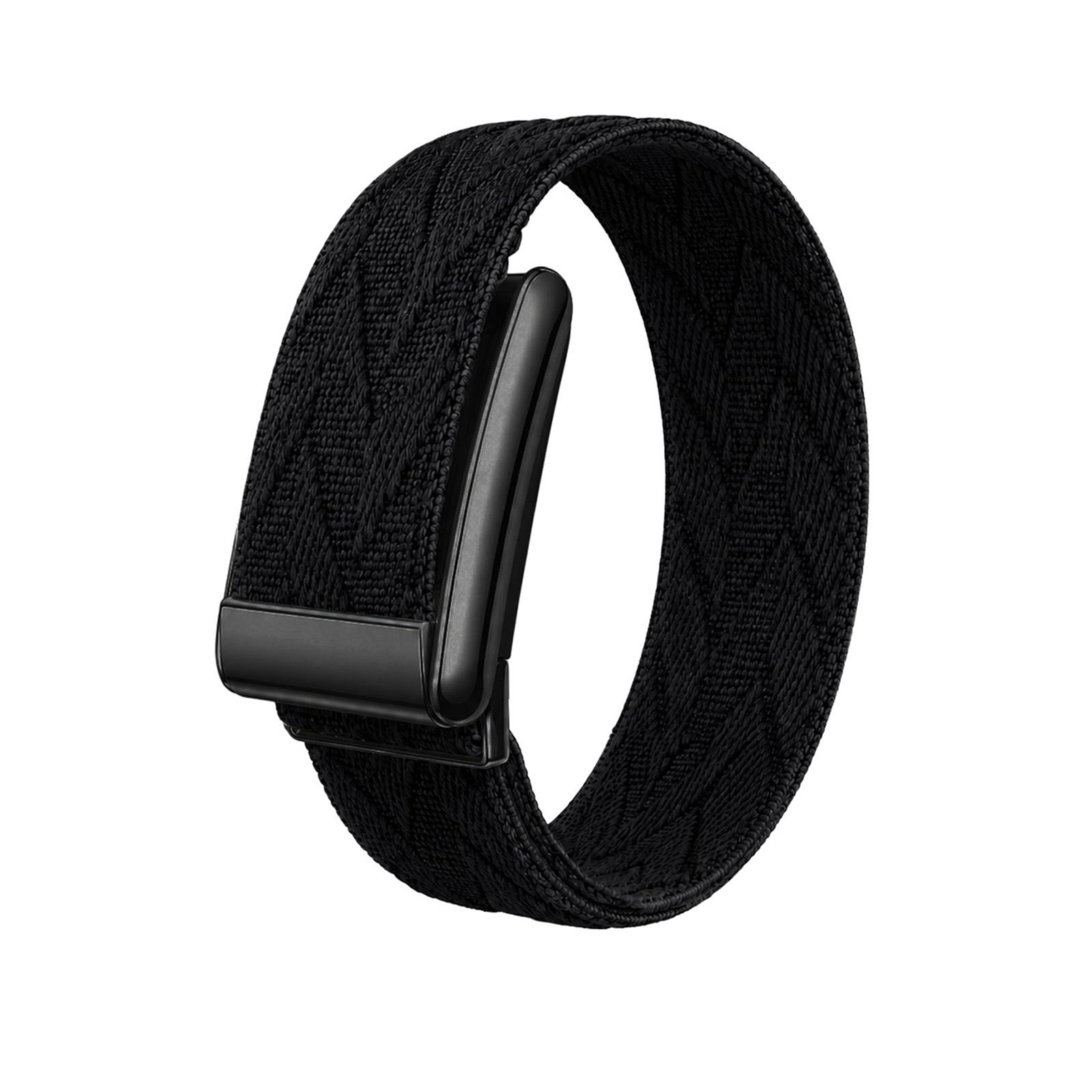 For WHOOP 5.0 Electrocardiogram Diamond Textured Woven Nylon Watch Band(Black+Black) - Shopkiz.com