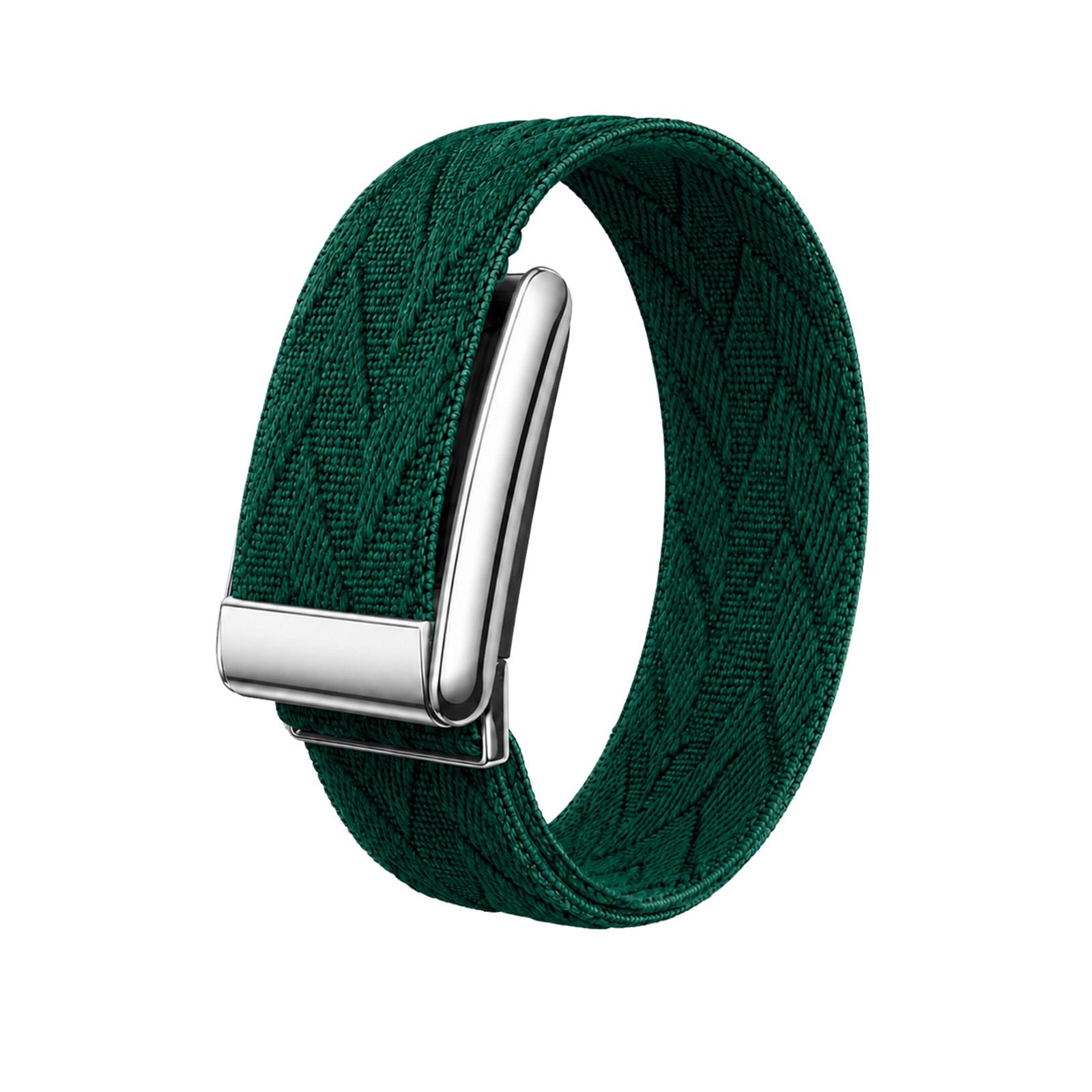 For WHOOP 5.0 Electrocardiogram Diamond Textured Woven Nylon Watch Band(Alfalfa+Silver) - Shopkiz.com
