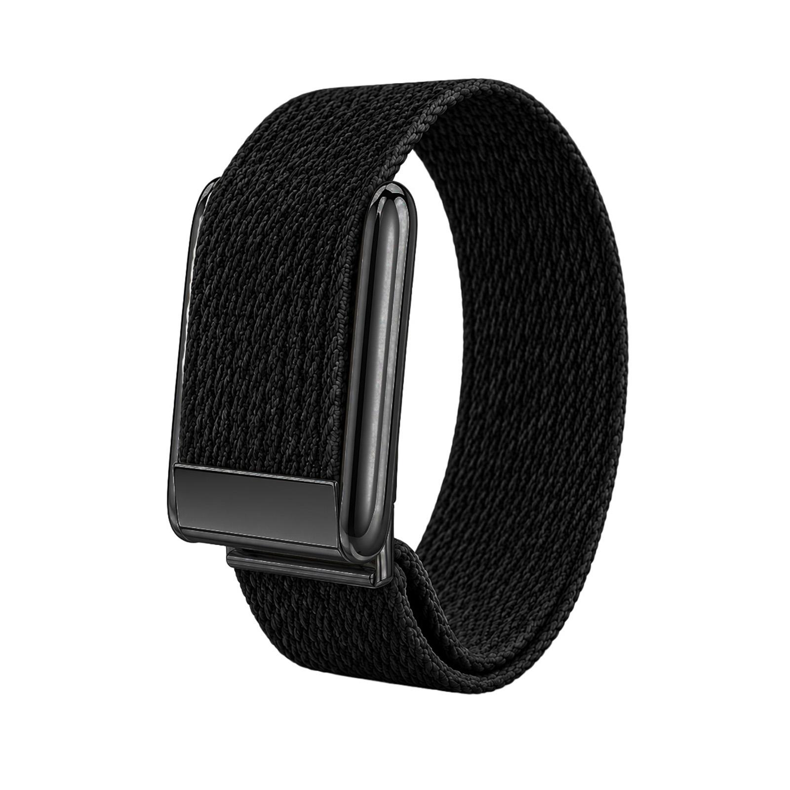 For WHOOP 5.0 Regular Woven Nylon Watch Band(Black+Black) - Shopkiz.com