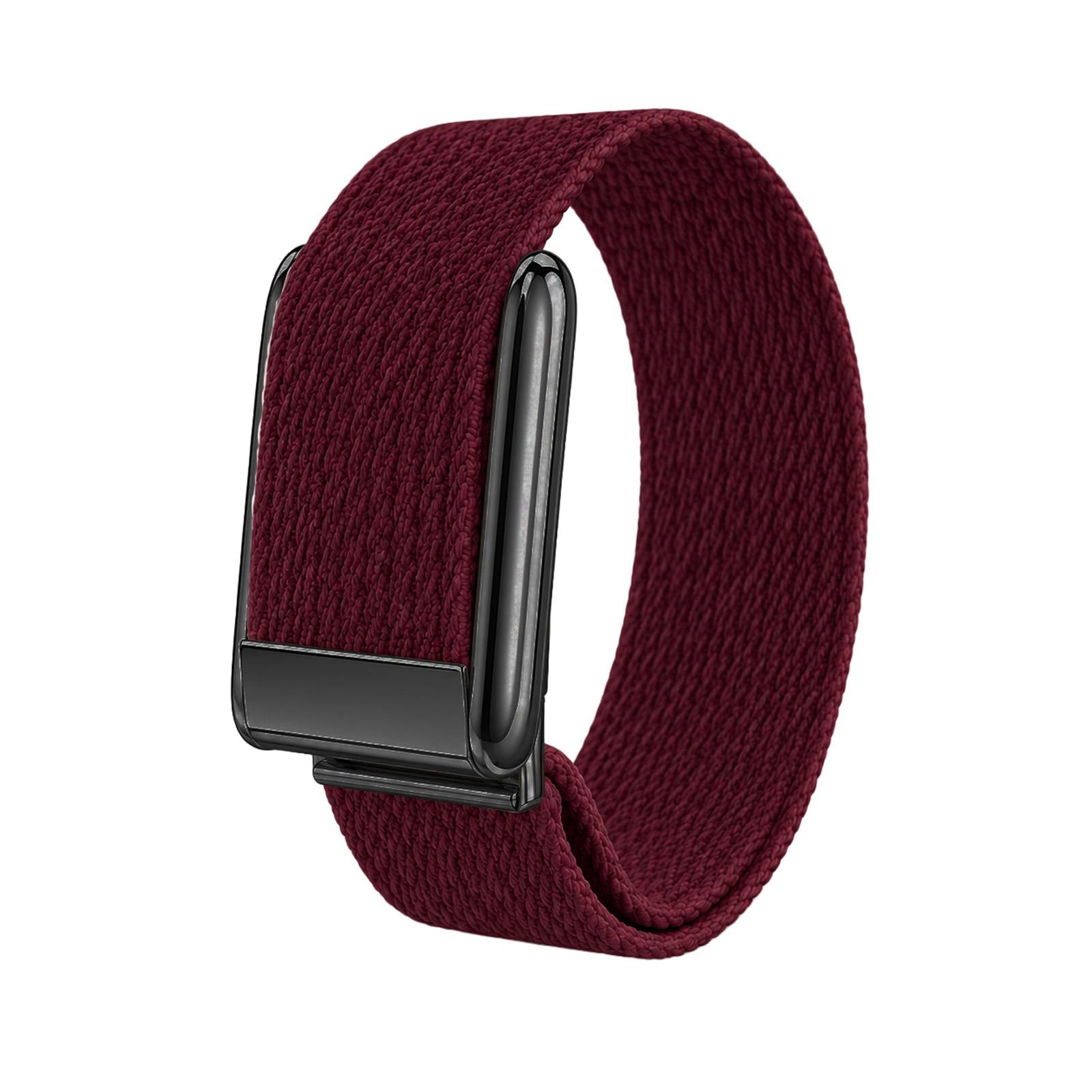For WHOOP 5.0 Regular Woven Nylon Watch Band(Wine Red+Black) - Shopkiz.com