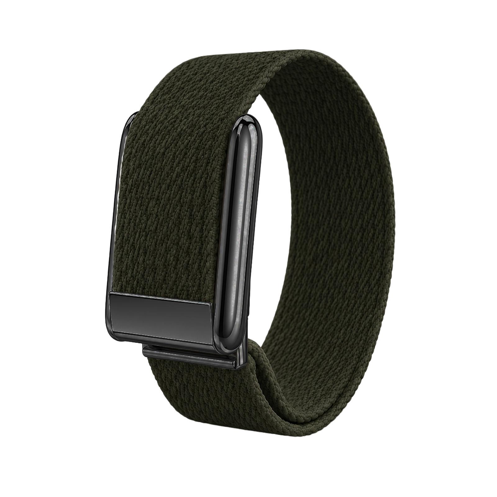 For WHOOP 5.0 Regular Woven Nylon Watch Band(Dark Green+Black) - Shopkiz.com