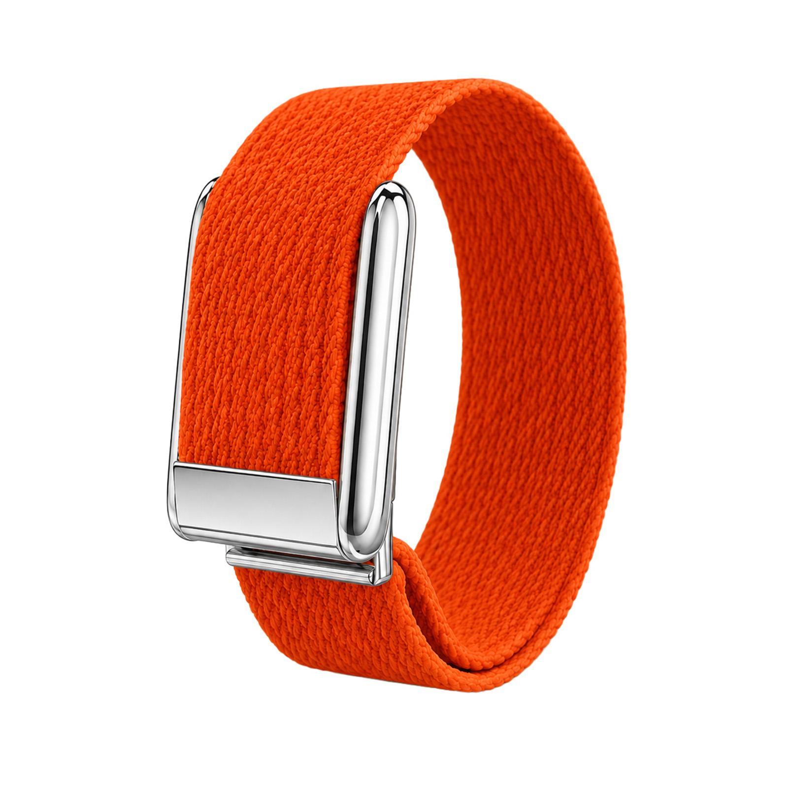For WHOOP 5.0 Electrocardiogram Woven Nylon Watch Band(Orange+Silver) - Shopkiz.com