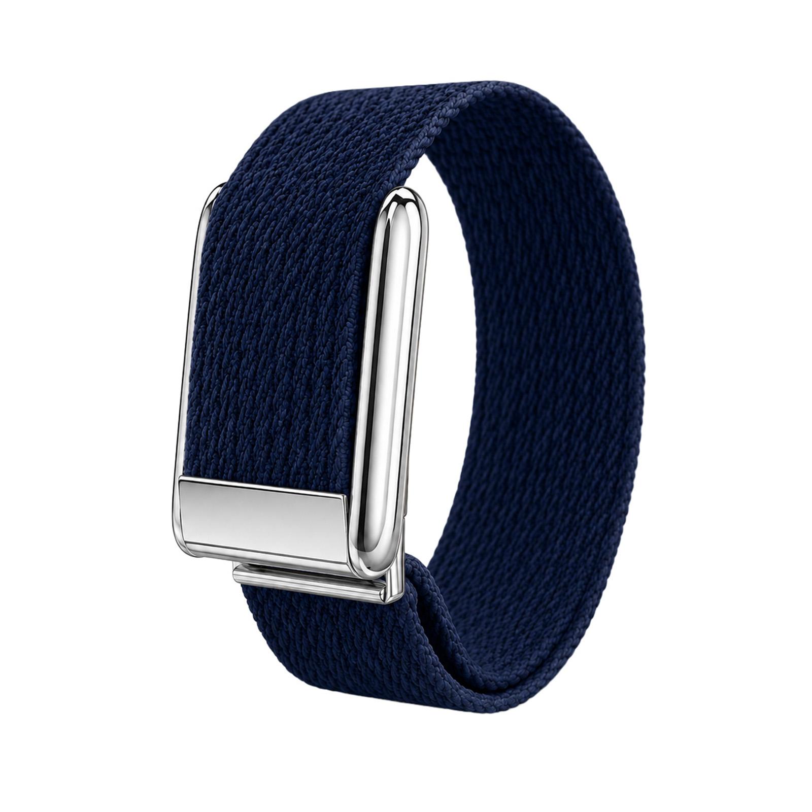 For WHOOP 5.0 Electrocardiogram Woven Nylon Watch Band(Midnight Blue+Silver) - Shopkiz.com