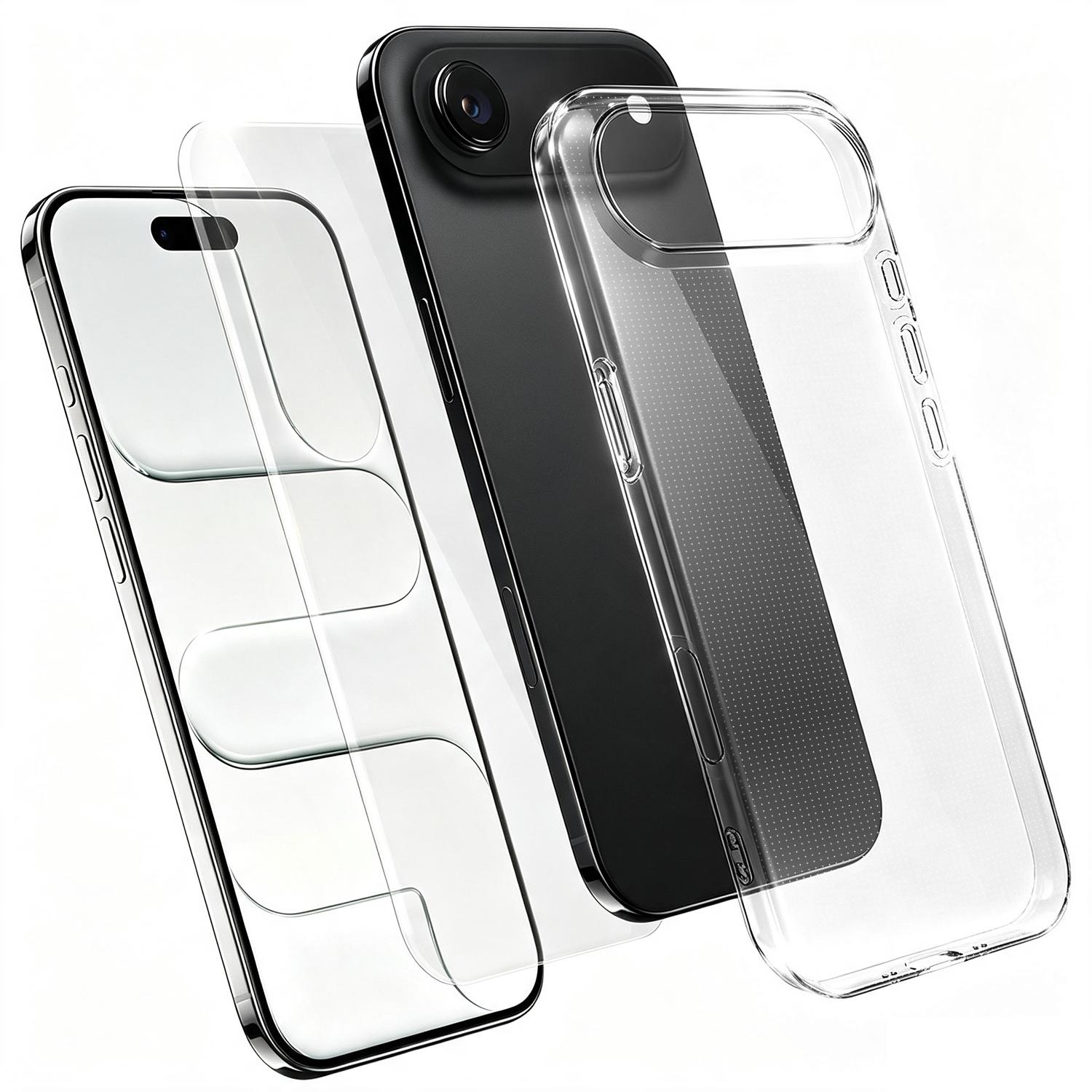 2 in 1 Set Clear TPU Phone Case with High Alumina Tempered Glass Film For iPhone Air - Shopkiz.com