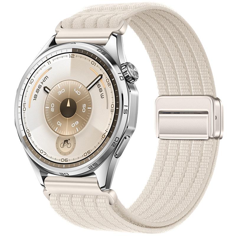 18mm Magnetic Clasp Five-Link Breathable Nylon Watch Band(Starlight) - Shopkiz.com