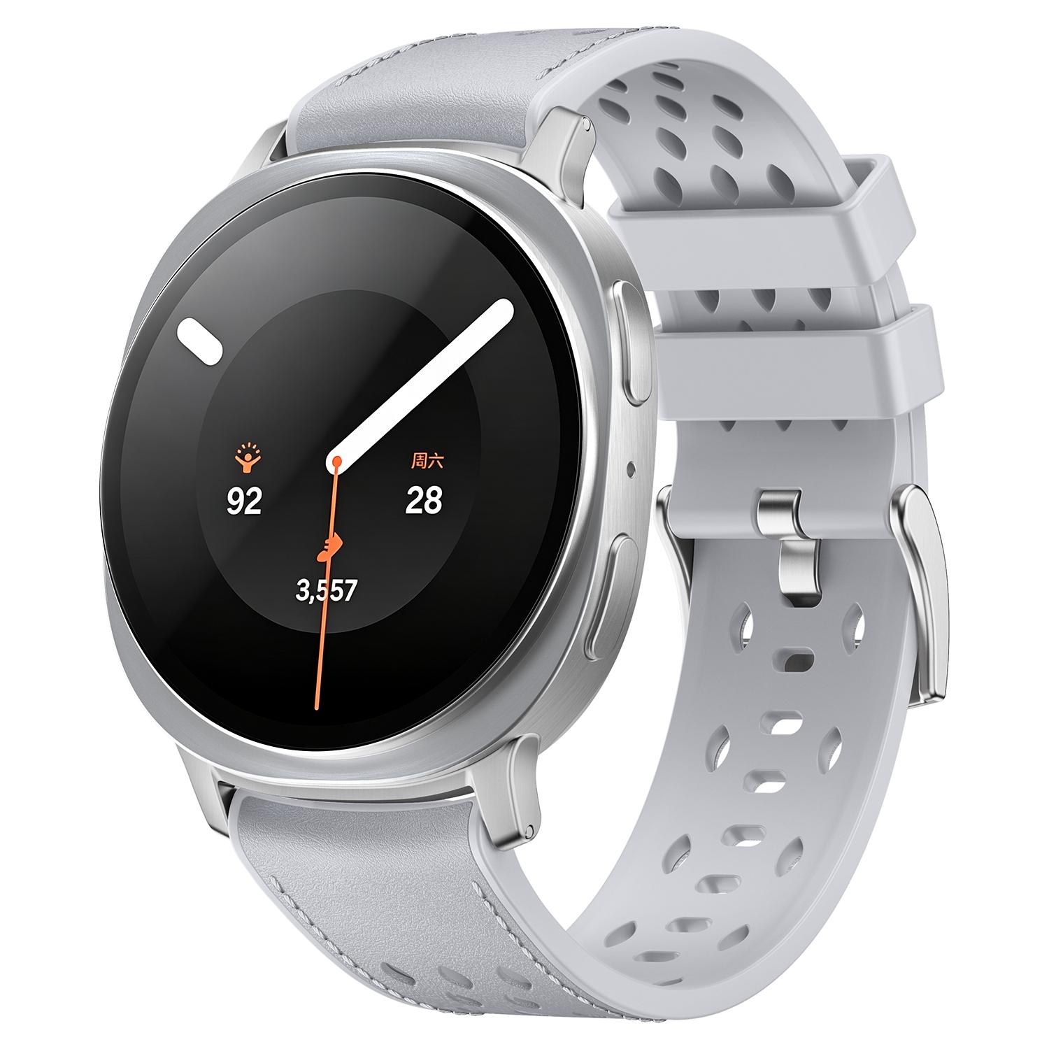 For Galaxy Watch9 / 8 / 8 Classic Mesh Vegan Leather-Coated Silicone Watch Band(Light Gray) - Shopkiz.com