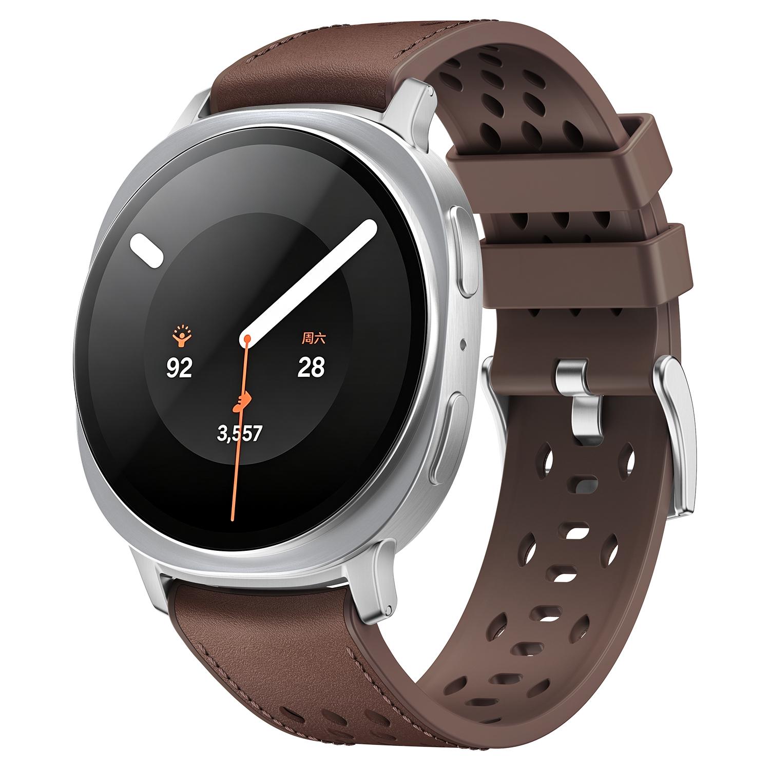 For Galaxy Watch9 / 8 / 8 Classic Mesh Vegan Leather-Coated Silicone Watch Band(Brown) - Shopkiz.com
