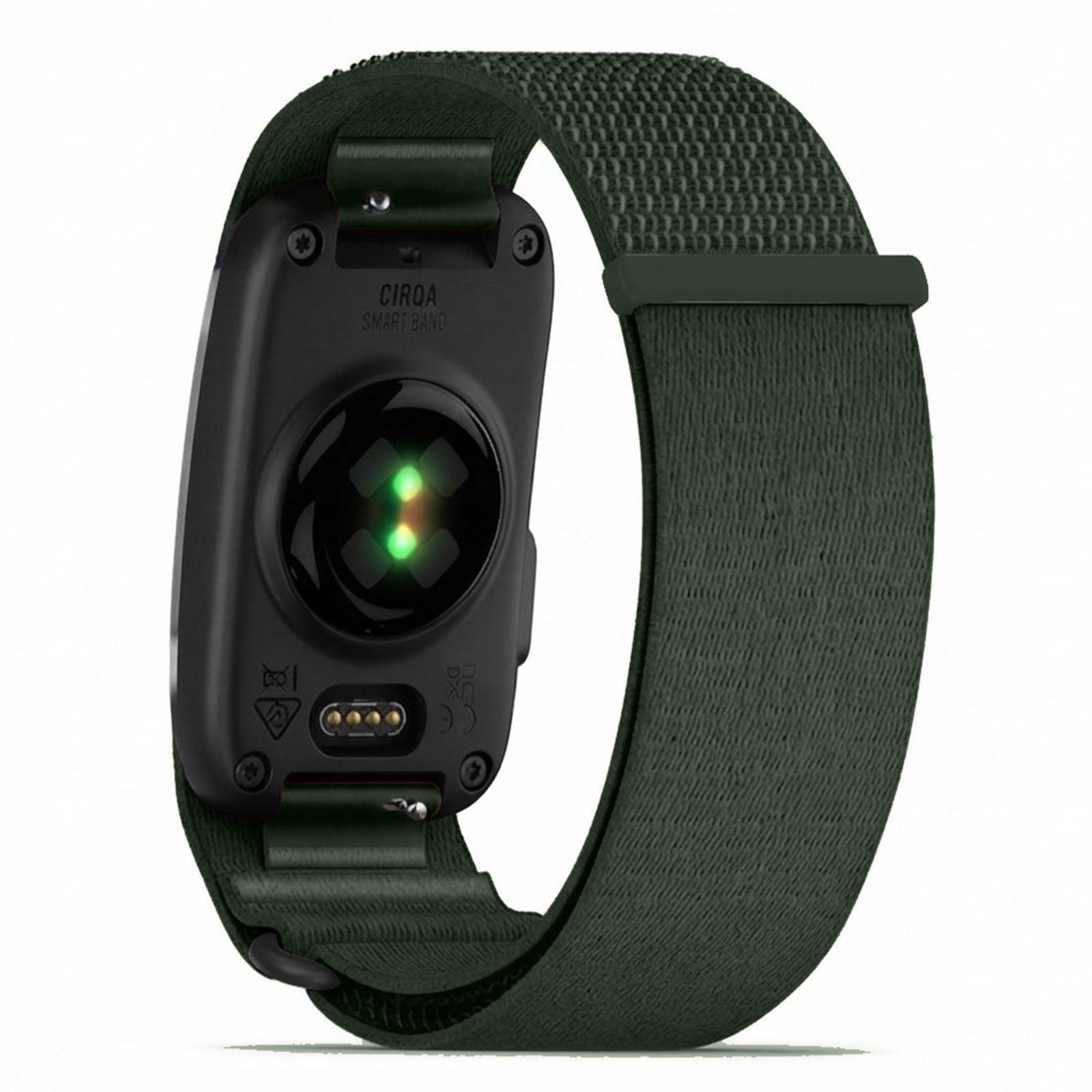 For Garmin CIRQA Smart Band Full Cover Nylon Hook and Loop Fastener Watch Band, Size:L-XL(Army Green) - Shopkiz.com