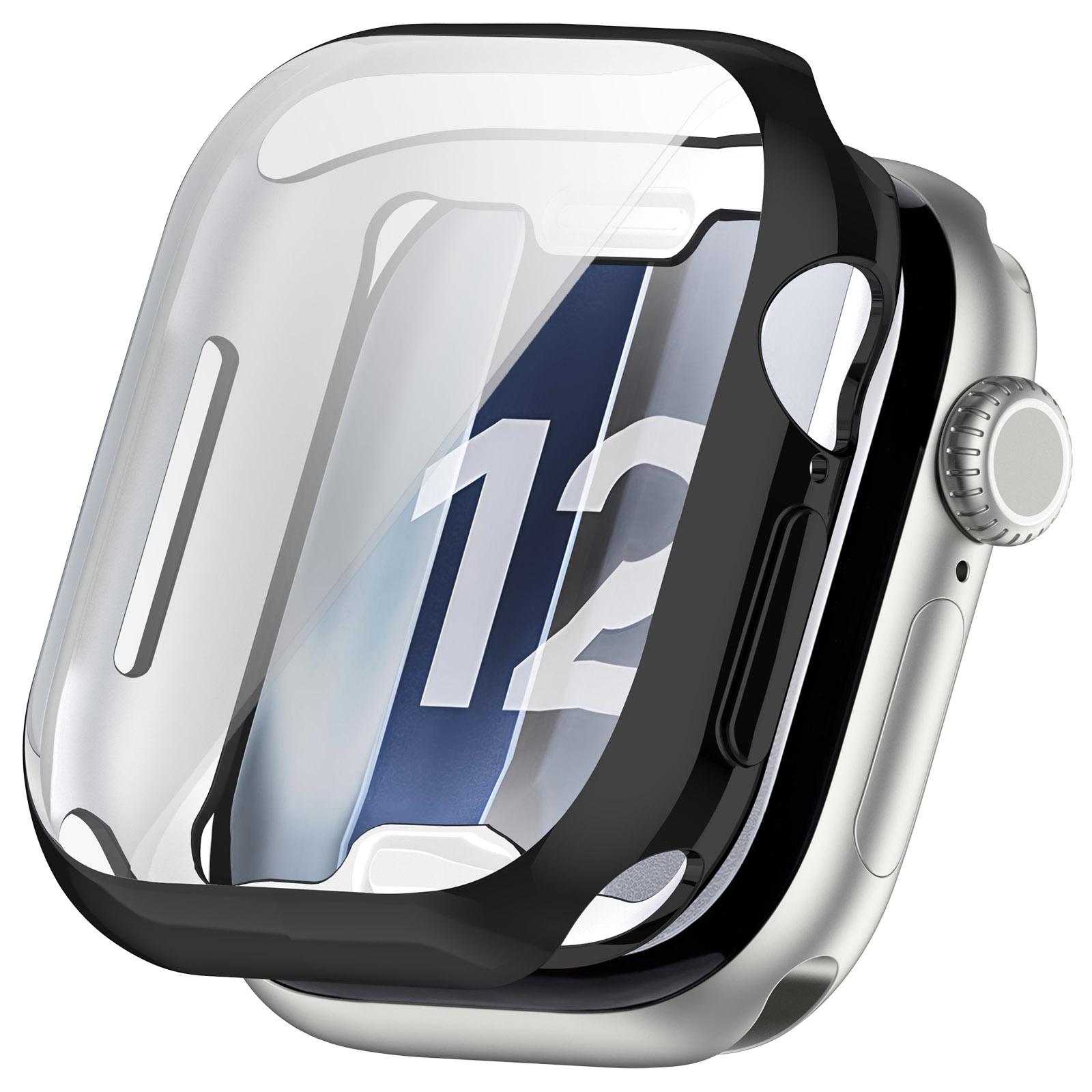 For Apple Watch Series 12 42mm Full Coverage Electroplated TPU Watch Protective Case(Black) - Shopkiz.com