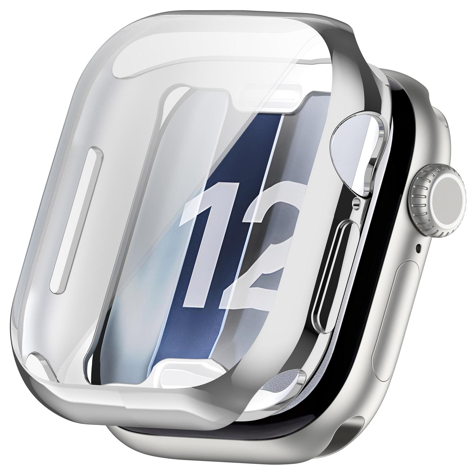 For Apple Watch Series 12 46mm Full Coverage Electroplated TPU Watch Protective Case(Silver) - Shopkiz.com