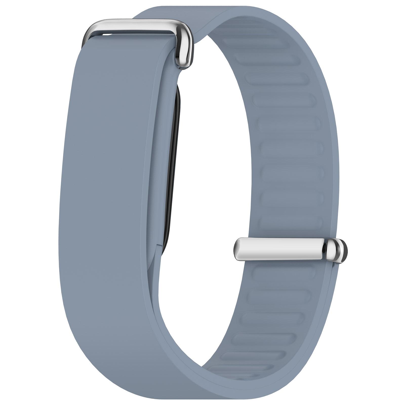 For Google Fitbit Air Metal Buckle Wave Texture Silicone Watch Band(Blue Gray) - Shopkiz.com