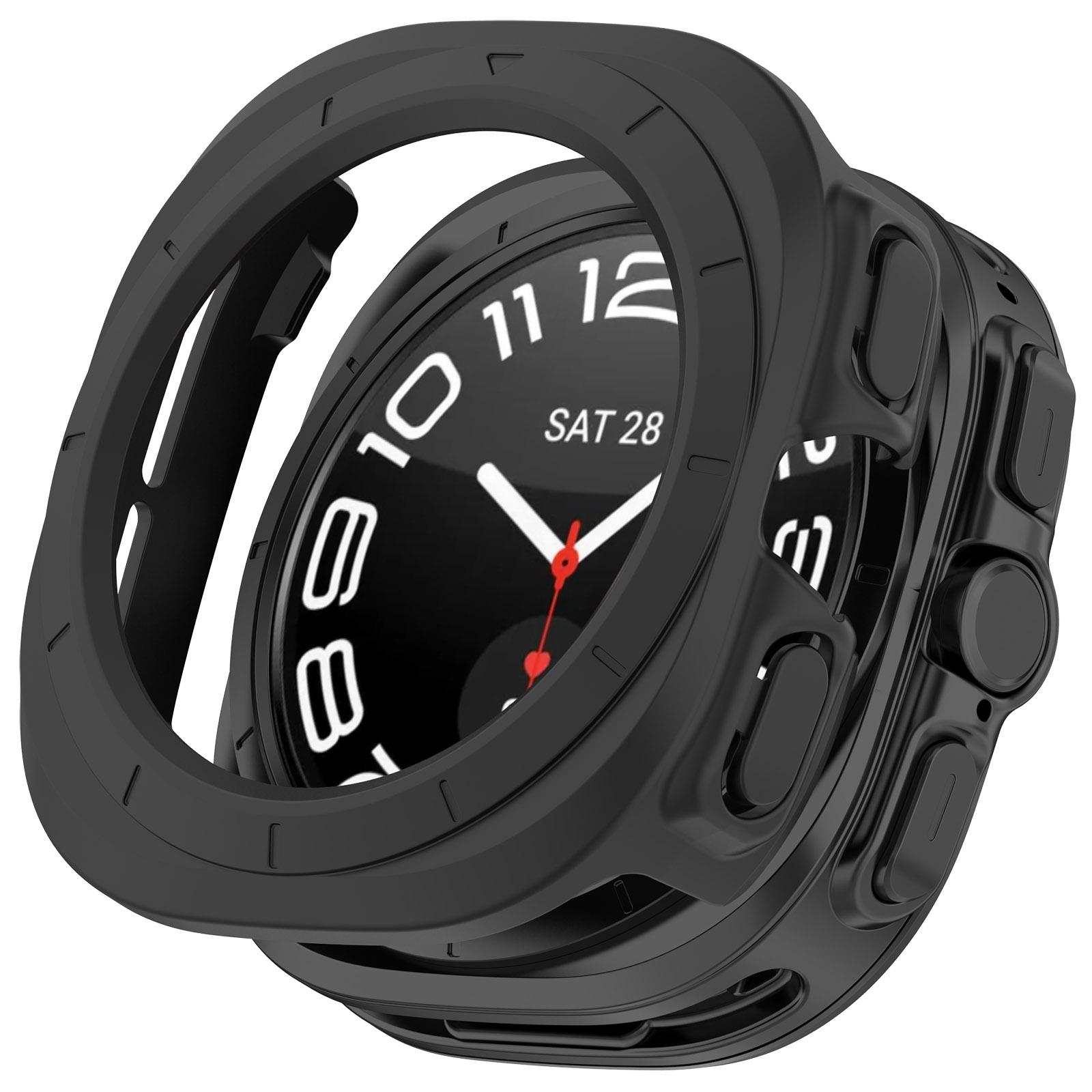 For Galaxy Watch Ultra2 2026 Half Coverage Hollow PC Watch Protective Case(Black) - Shopkiz.com