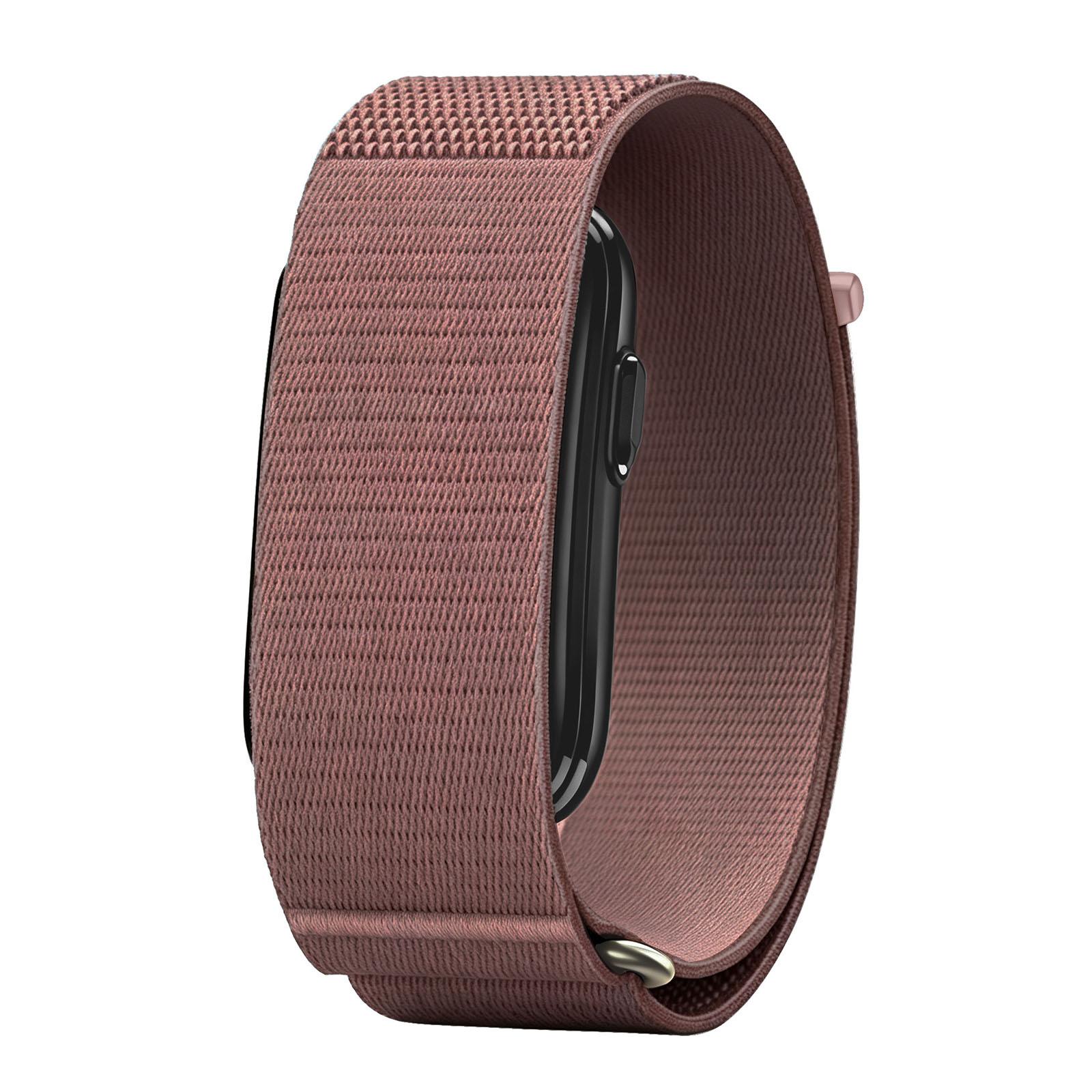 For Garmin CIRQA Smart Band Nylon Hook and Loop Fastener Arm Band(Bean Paste Pink) - Shopkiz.com
