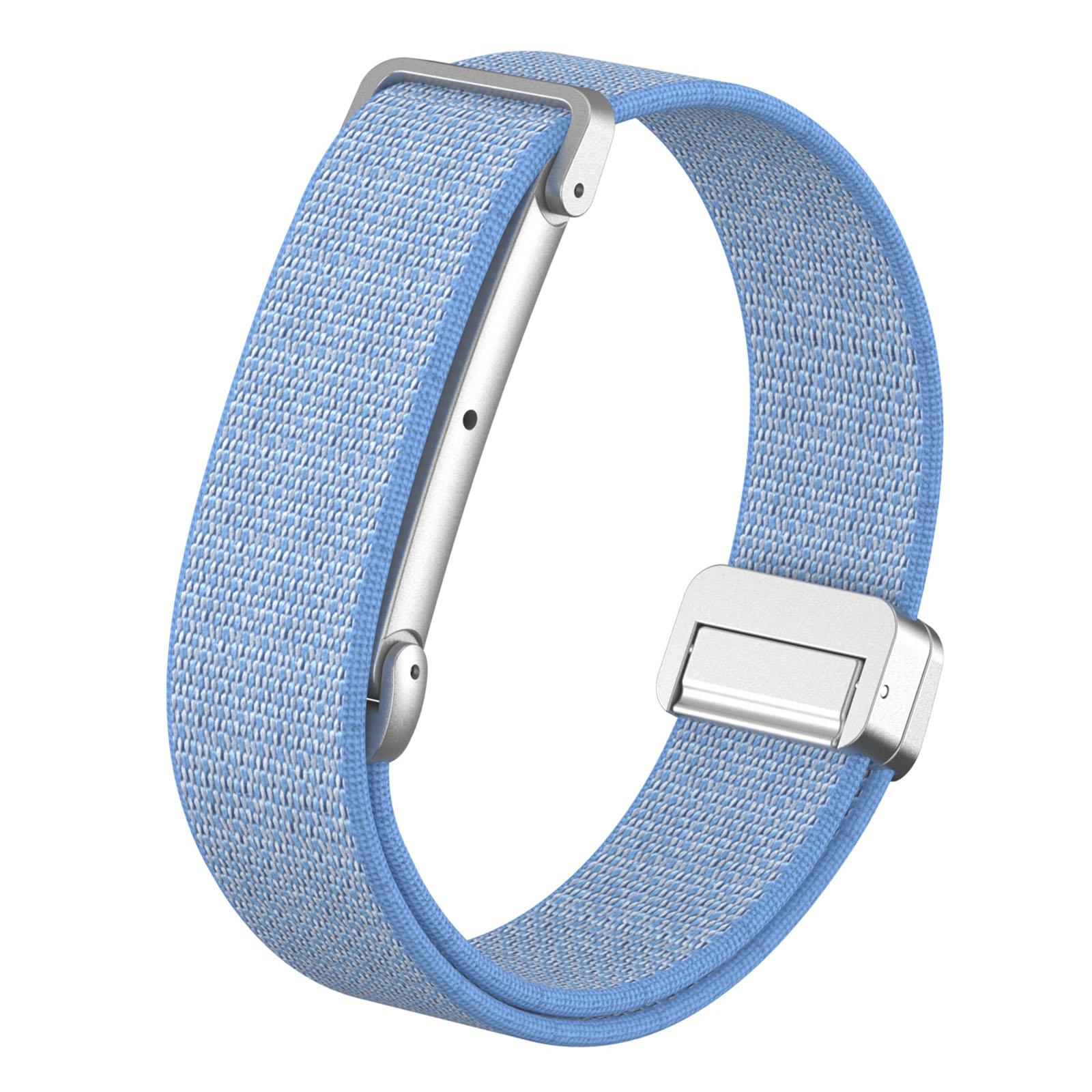 For Google Fitbit Air Metal Case Hybrid Magnetic Buckle Elastic Nylon Watch Band(Lavender) - Shopkiz.com