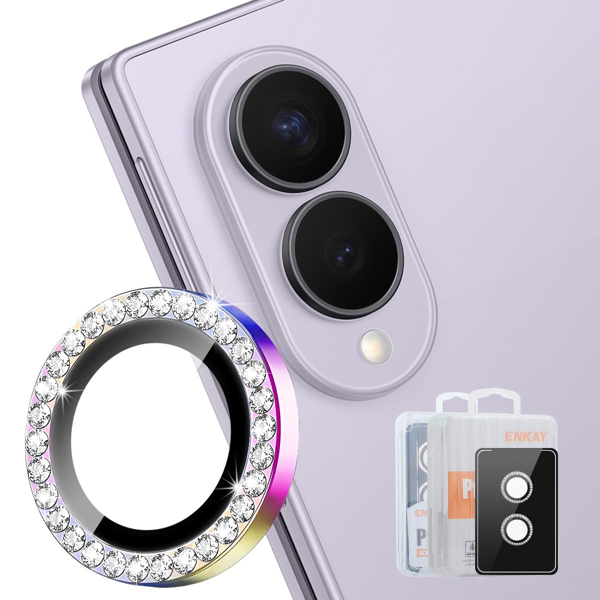 For Galaxy Z Fold8 5G ENKAY AR Anti-reflection Individual Diamond Ring Camera Lens Glass Film(Colorful) - Shopkiz.com