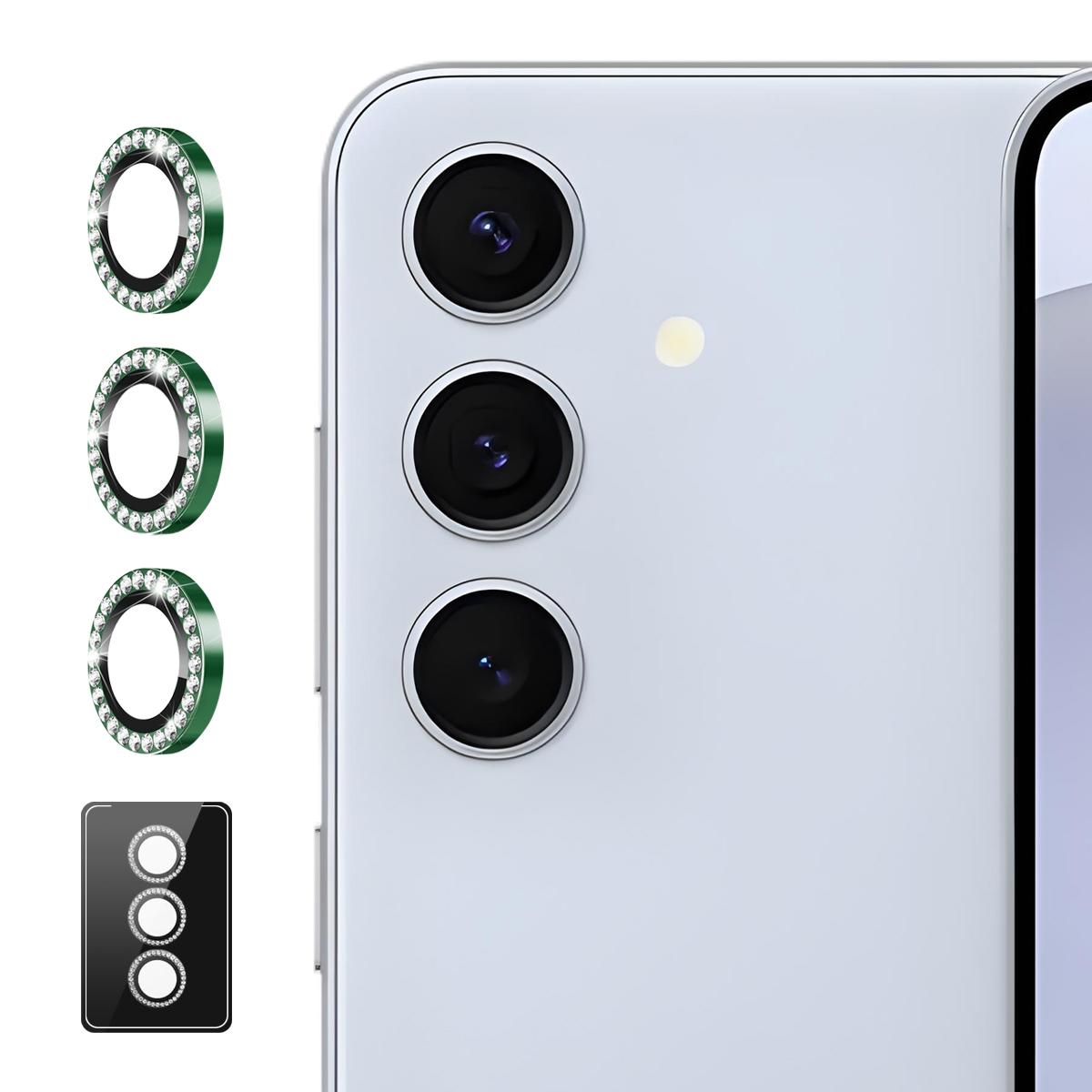 For Galaxy Z Fold7 5G ENKAY AR Anti-reflection Individual Diamond Ring Camera Lens Glass Film(Deep Green) - Shopkiz.com