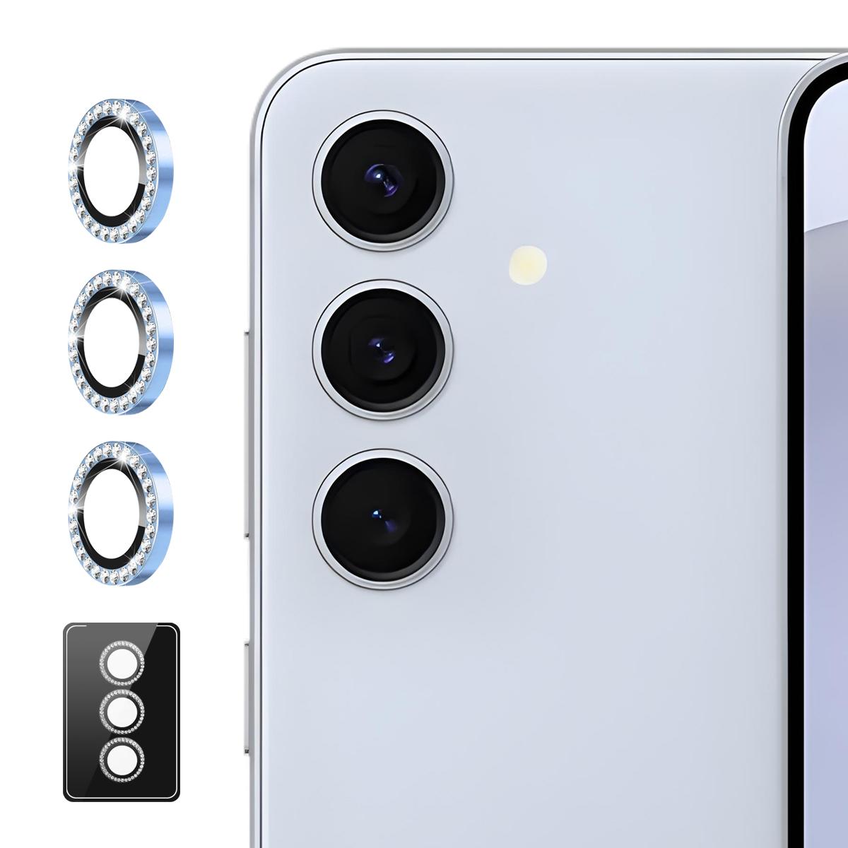 For Galaxy Z Fold7 5G ENKAY AR Anti-reflection Individual Diamond Ring Camera Lens Glass Film(Sierra Blue) - Shopkiz.com