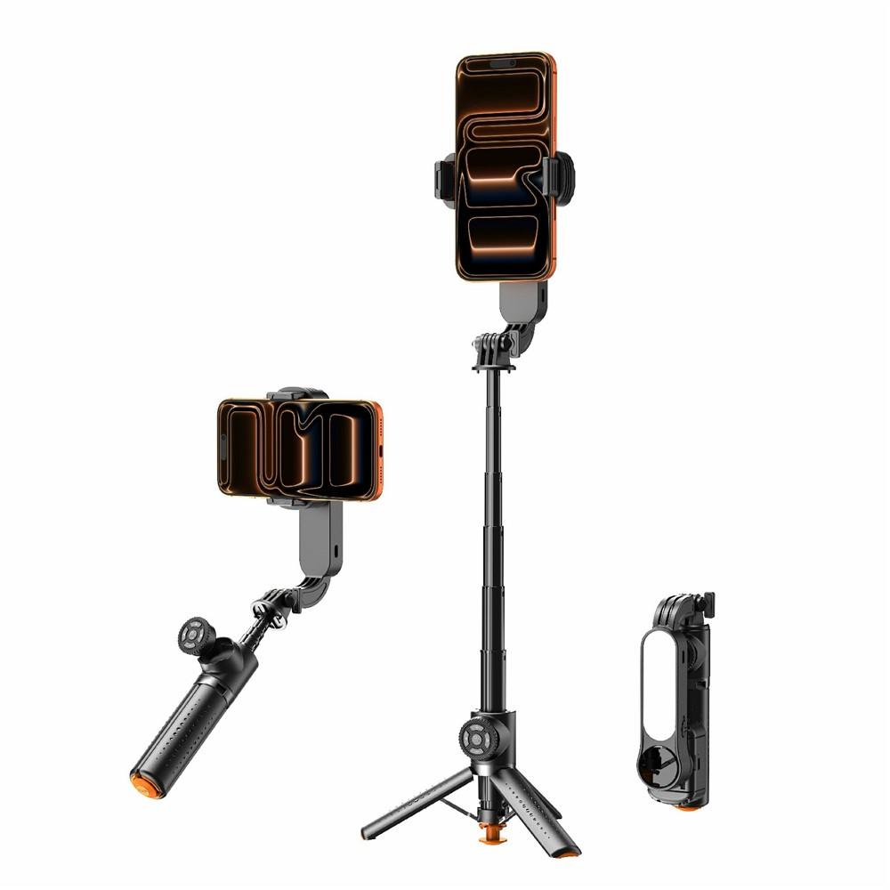 Q43 AI Image Stabilization Selfie Stick Phone Gimbal Stabilizer with RGB Fill Light, Tripod, Remote Control - Shopkiz.com