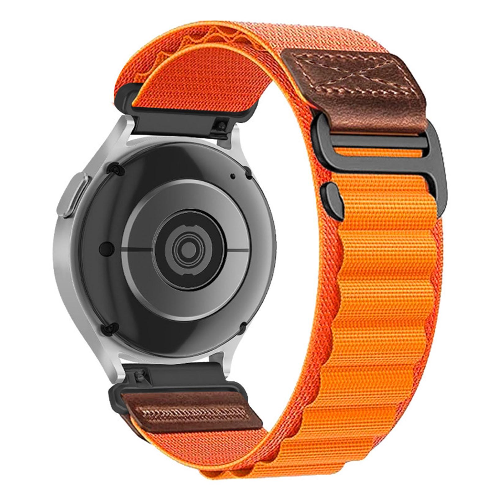 20mm Retro Vegan Leather Label Alpine Nylon Loop Watch Band(Orange) - Shopkiz.com