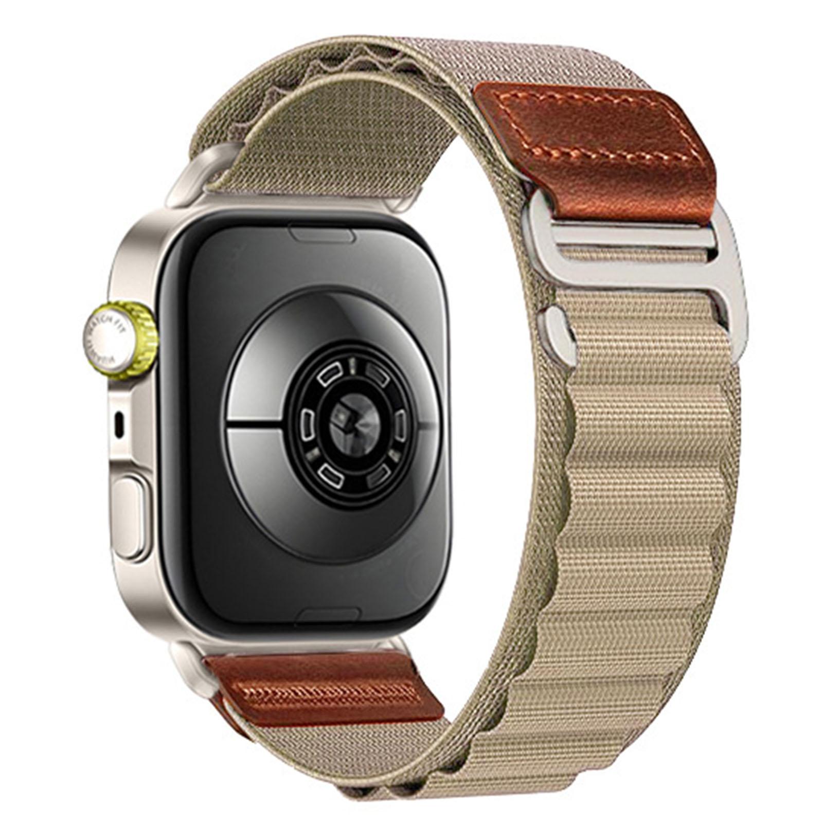For Huawei Watch Fit 5 / Fit 5 Pro / Fit 4 Retro Vegan Leather Label Silver Hook Alpine Nylon Loop Watch Band(Olive) - Shopkiz.com