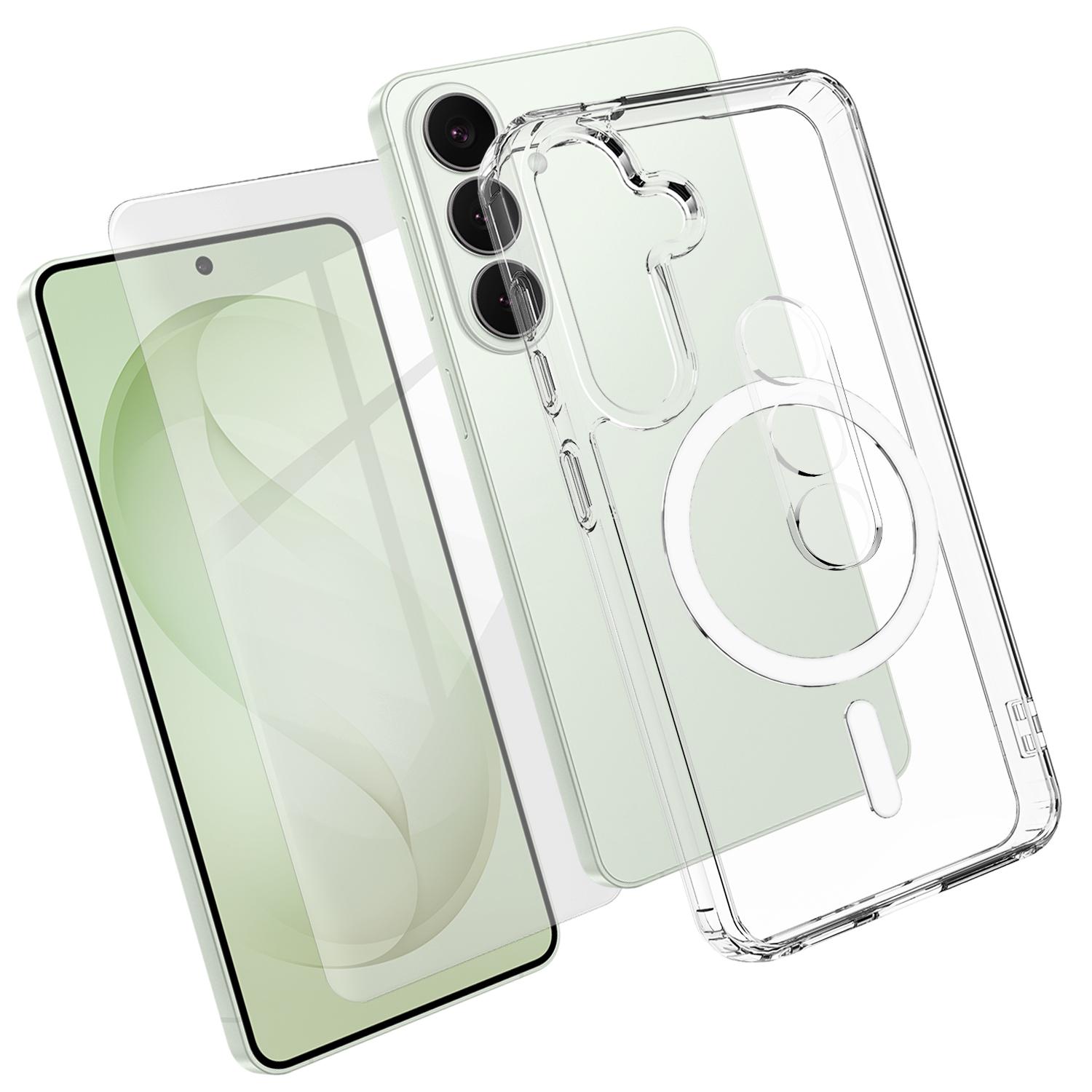 For Galaxy Z Fold8 Ultra 5G 3 in 1 Set TPU + PC Clear Magnetic Phone Case with High Alumina Tempered Film + Lens Protector - Shopkiz.com