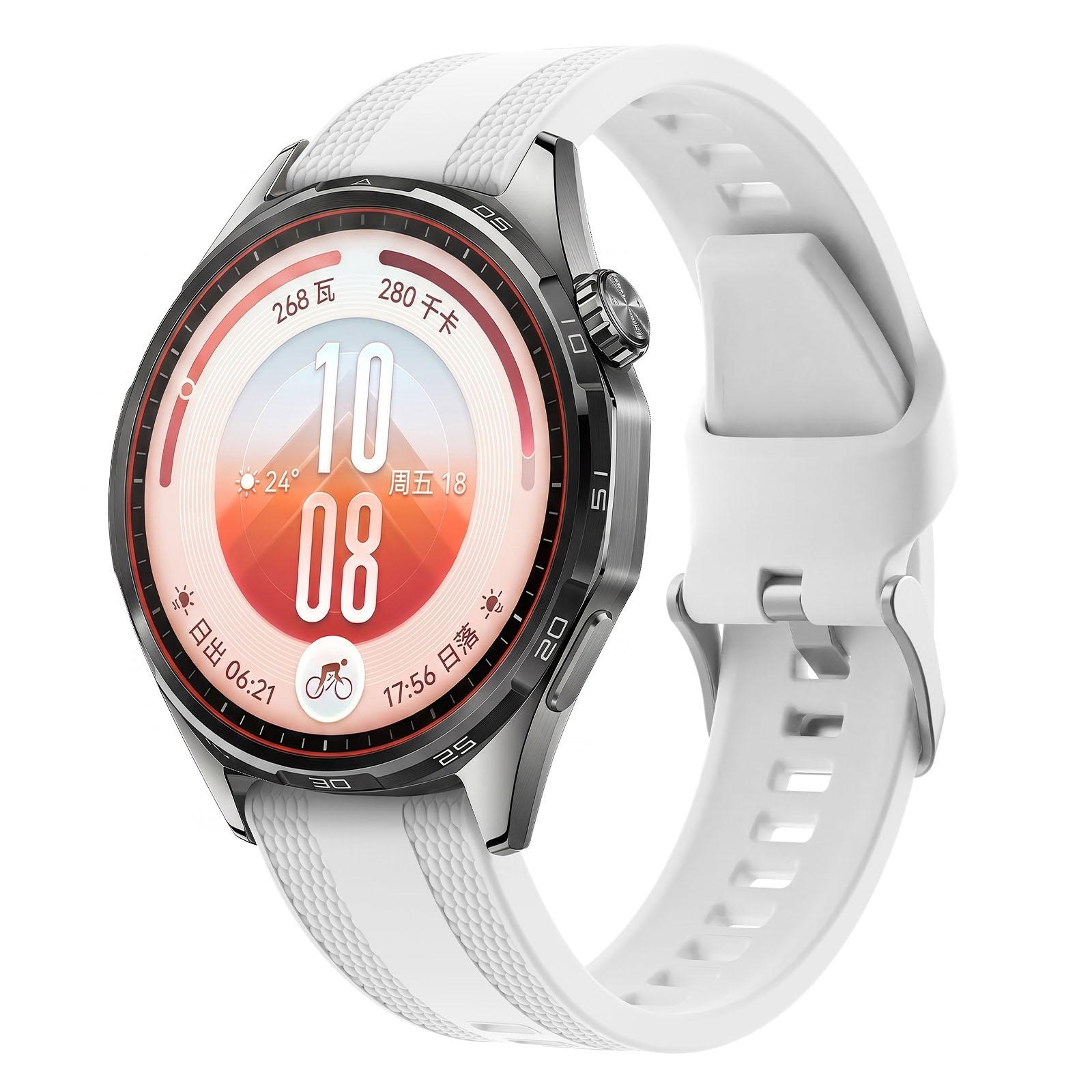 22mm Woven Texture Pin Buckle Solid Color Silicone Watch Band(White) - Shopkiz.com