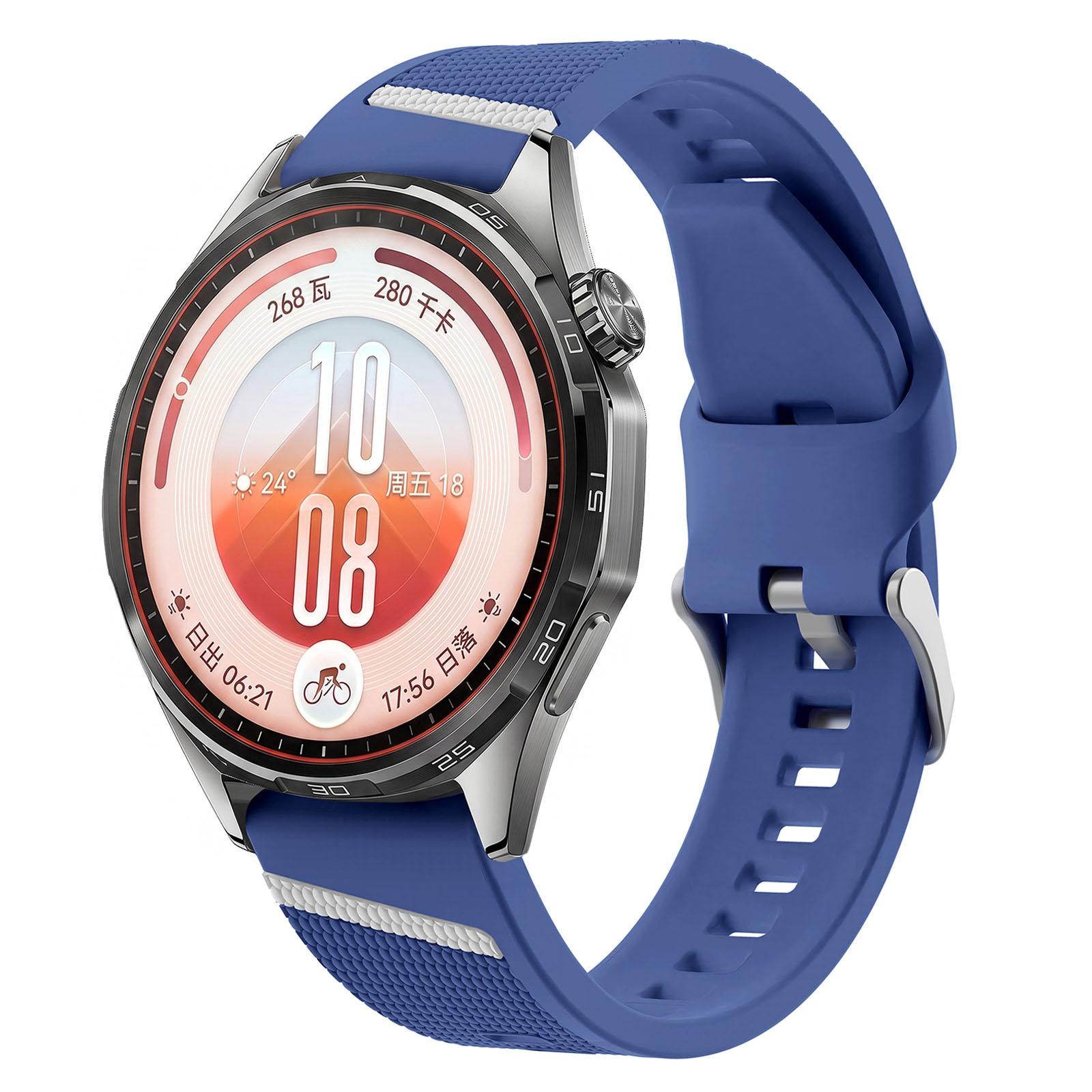 22mm Diagonal Stripe Woven Texture Two Color Silicone Watch Band(Racing Blue) - Shopkiz.com