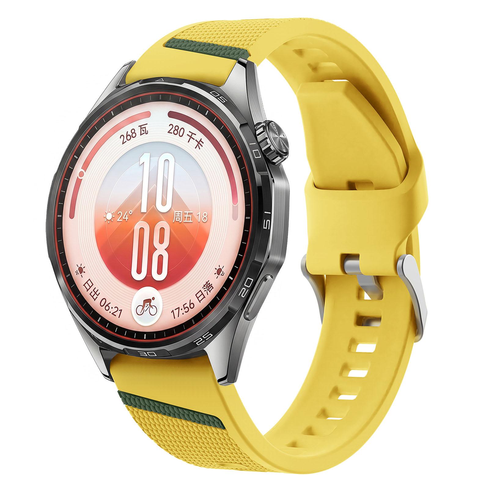 22mm Diagonal Stripe Woven Texture Two Color Silicone Watch Band(Yellow) - Shopkiz.com