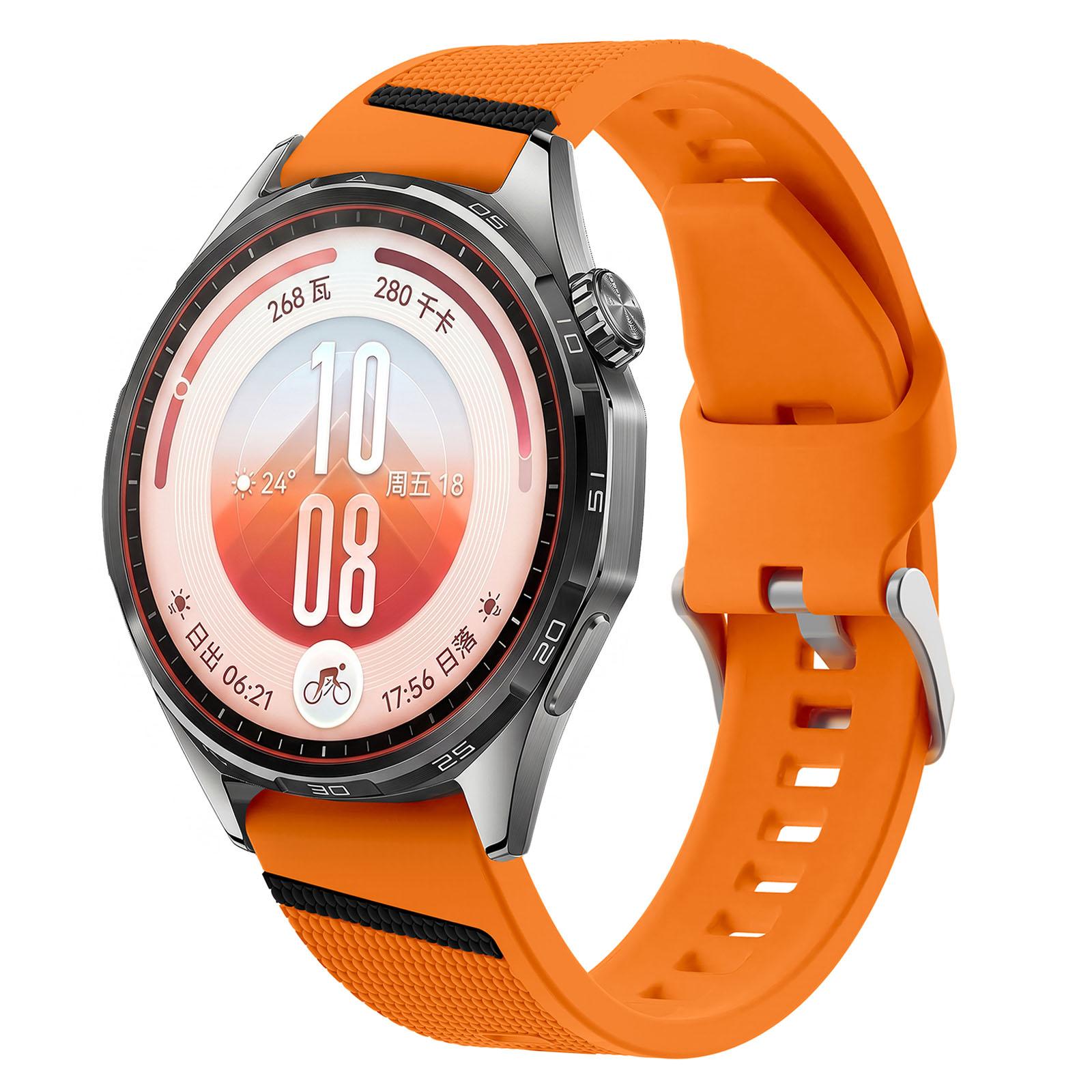 22mm Diagonal Stripe Woven Texture Two Color Silicone Watch Band(Orange Black) - Shopkiz.com