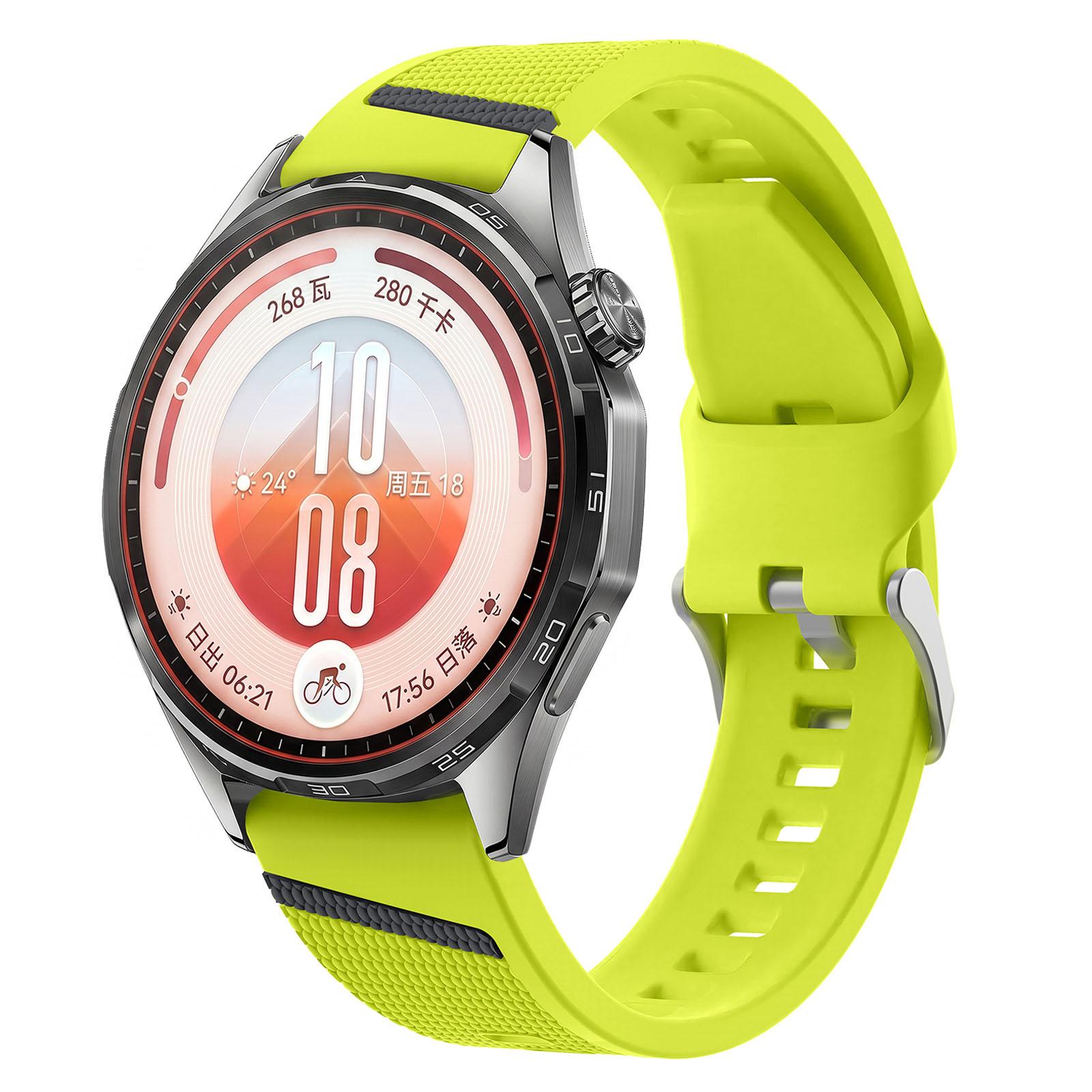 22mm Diagonal Stripe Woven Texture Two Color Silicone Watch Band(Lime Gray) - Shopkiz.com