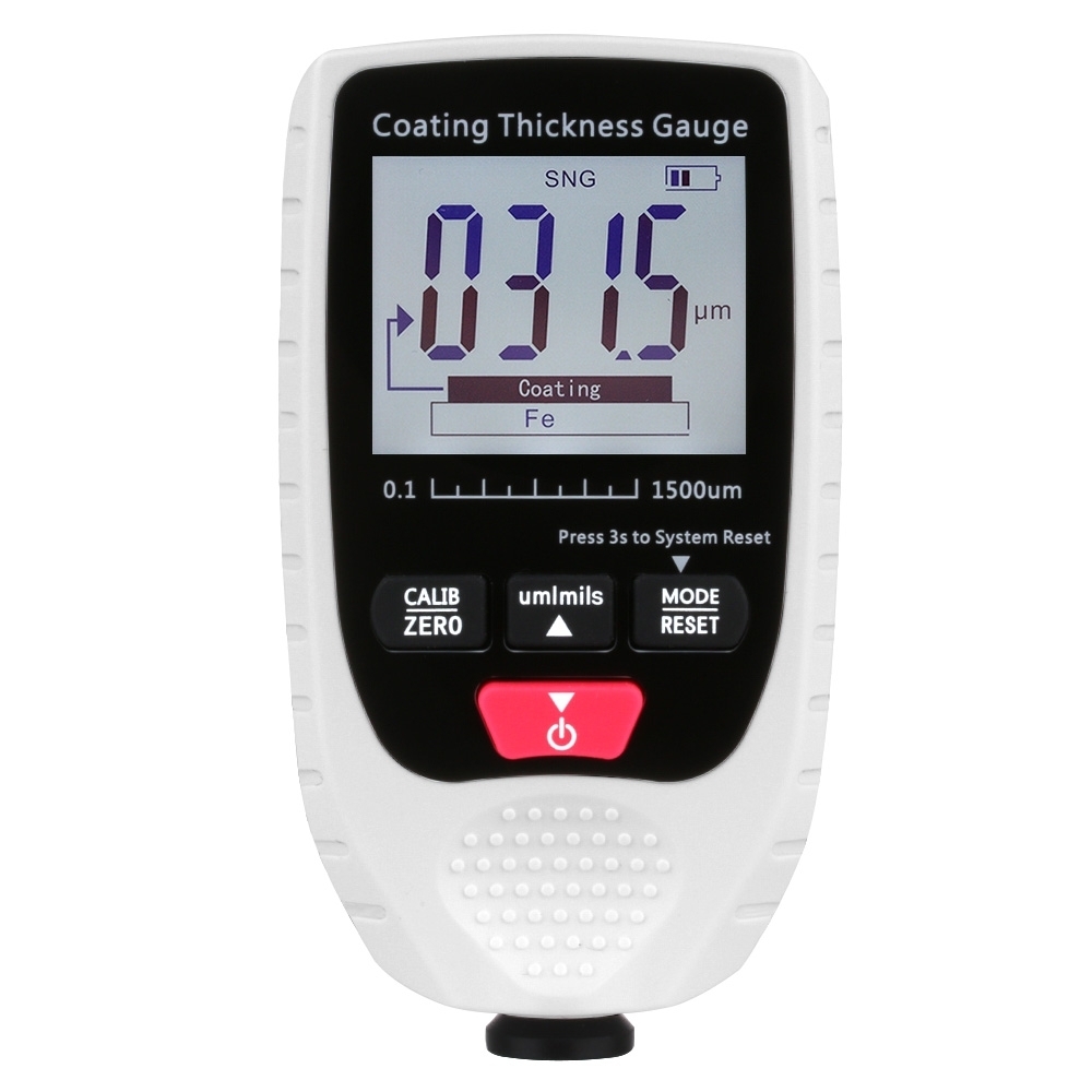 GM998 Digital Thickness Gauges Paint Coating Thickness Gauge Car Thickness Gauges Tester With Backlight Film(White) - Shopkiz.com