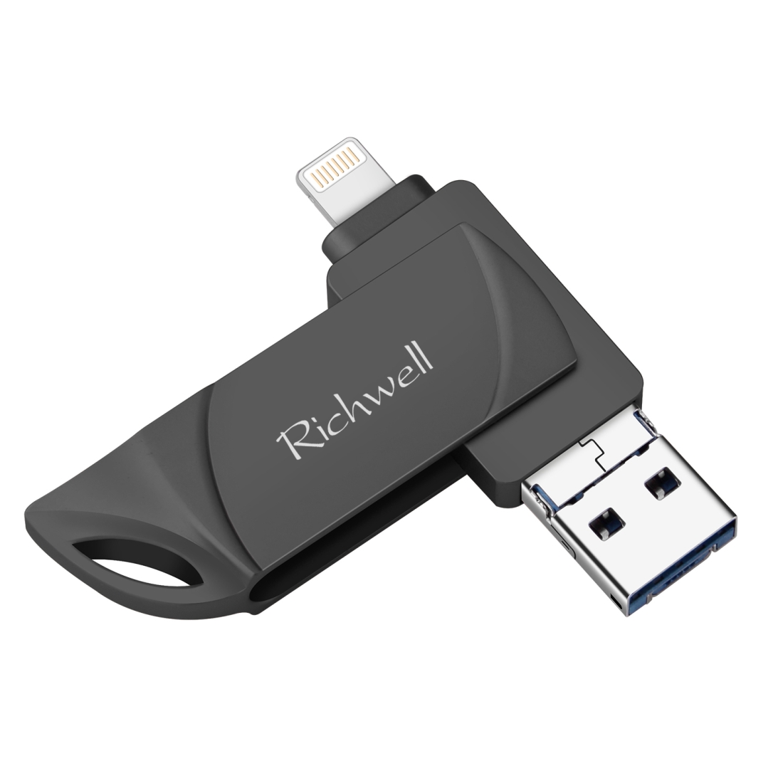 Richwell DXZ64 USB Flash Disk 64G 3 in 1 Micro USB + 8 Pin + USB 3.0 Compatible IPhone & IOS(Black) - Shopkiz.com