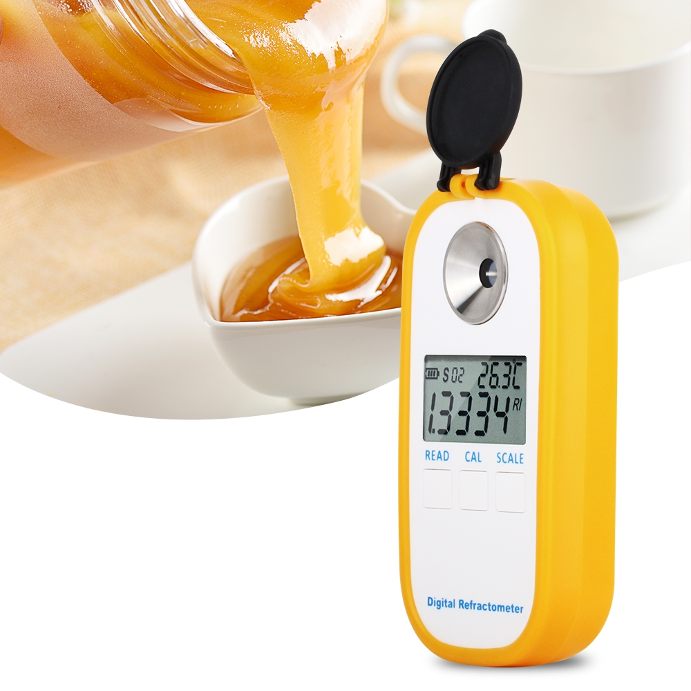 DR301 Digital Honey Refractometer Measuring Sugar Content Meter Range 090 Brix Refractometer Baume Honey Water Concentration Tool - Shopkiz.com