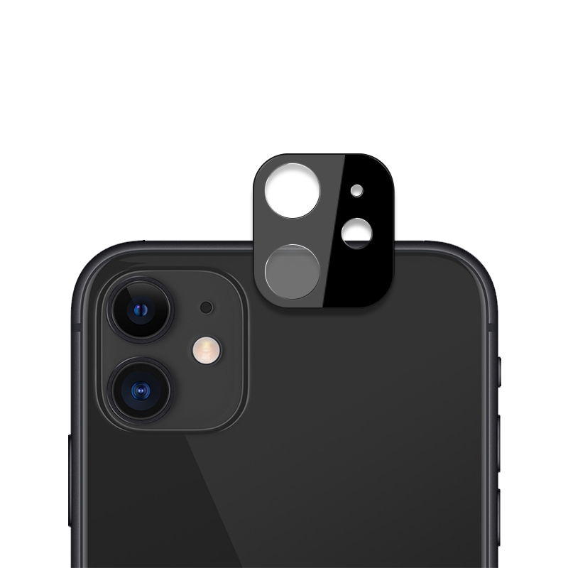 For iPhone 11 mocolo 0.15mm 9H 2.5D Round Edge Rear Camera Lens Tempered Glass Film(Black) - Shopkiz.com