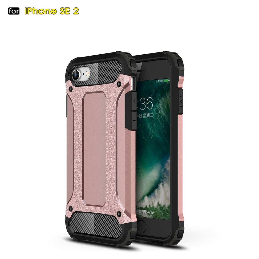 For iPhone SE 2022 / SE 2020 Magic Armor TPU + PC Combination Case(Rose Gold) - Shopkiz.com