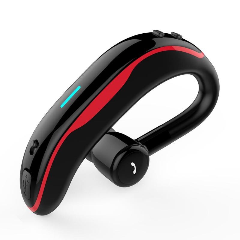 Car Handfree Wireless Ear-hook Bluetooth Earphone with Microphone(Black Red) - Shopkiz.com