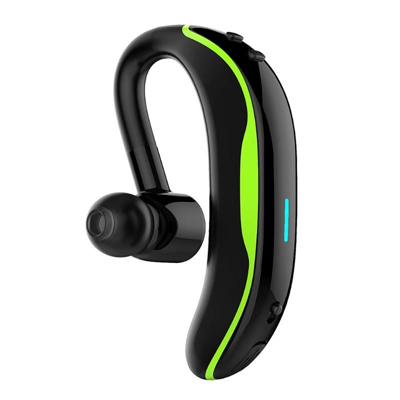 Car Handfree Wireless Ear-hook Bluetooth Earphone with Microphone(Black Green) - Shopkiz.com