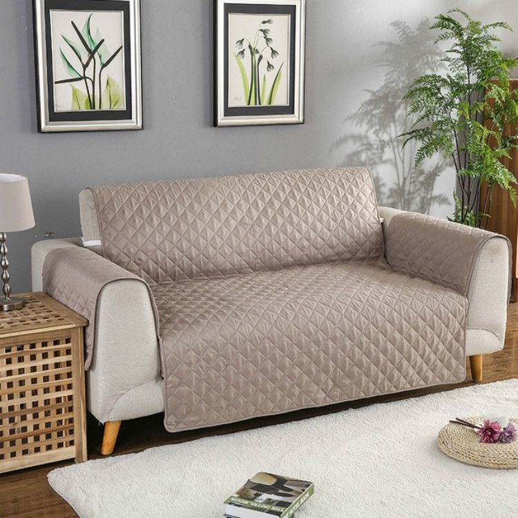 Machine Washable Sofa Couch Covers Anti-slip Recliner Sofa Protective Mat for Pet Dogs Cats, Size:190x196cm(Khaki) - Shopkiz.com