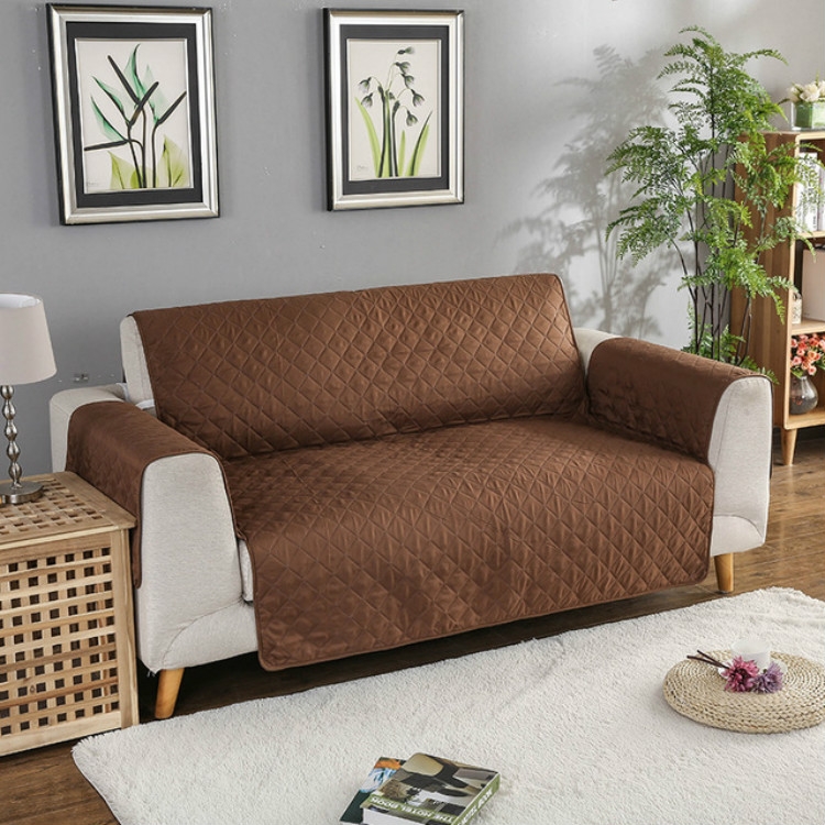 Machine Washable Sofa Couch Covers Anti-slip Recliner Sofa Protective Mat for Pet Dogs Cats, Size:190x196cm(Coffee) - Shopkiz.com