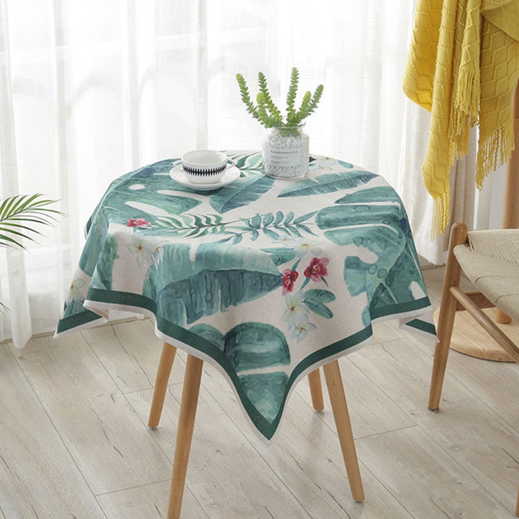 Greenery Linen Tablecloth Restaurant Bar Household Tablecloth, Size:140x140cm(Bustling Green Leaf) - Shopkiz.com