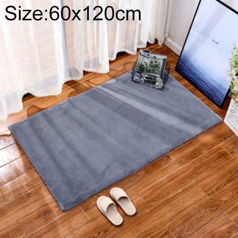 Rug Artificial Rabbit Hair Carpet Non-slip Floor Mats for Living Room Bedroom Balcony Home Decoration, Size:600x1200mm(Gray) - Shopkiz.com