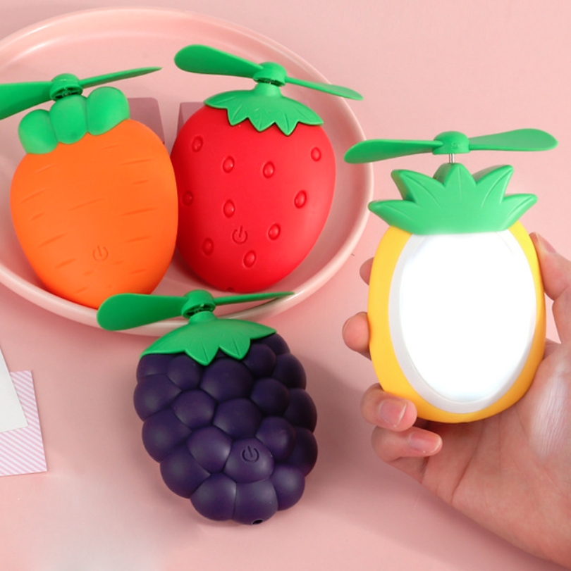 Fill Light Makeup Mirror Mini Handheld Portable Fan Style Random Style Delivery(Random) - Shopkiz.com