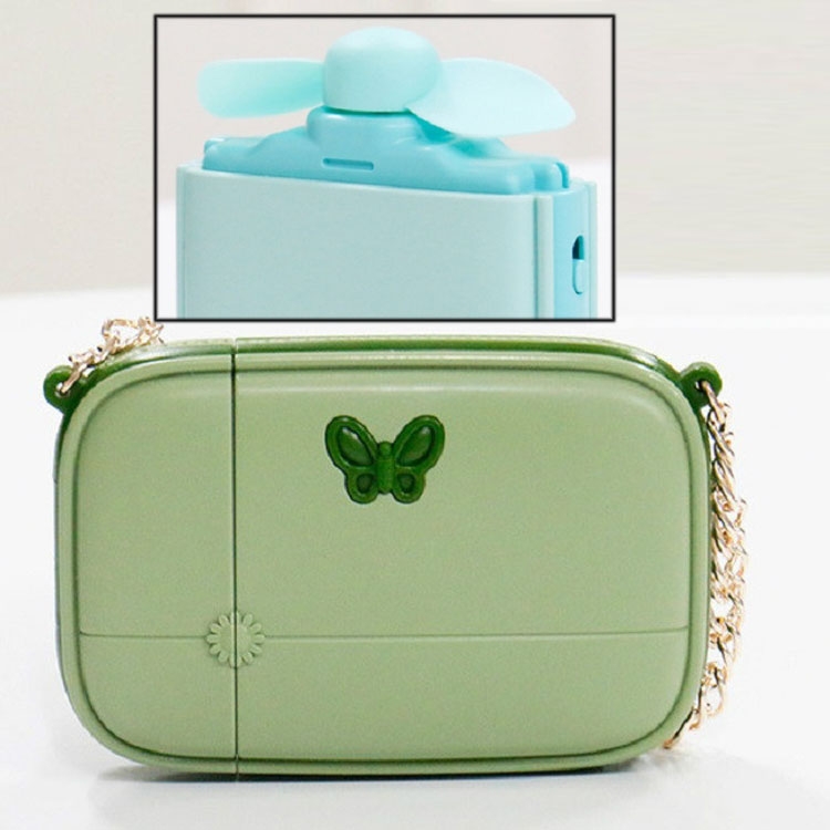 Summer Cool Rechargeable Portable Fan Cartoon Strange Handbag Hand-held Mini Fan(Green) - Shopkiz.com