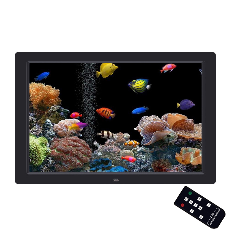 DPF-1201 12 inch 1280x800 Resolution Wall Mounted Advertising Machine LCD Electronic Photo Frame, Plug:EU Plug(Black) - Shopkiz.com