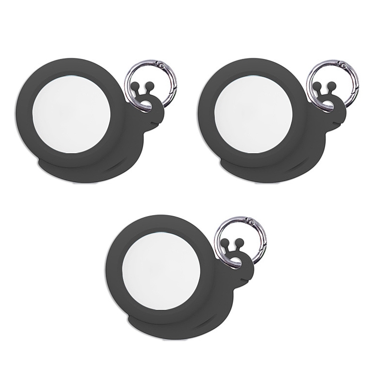 3pcs For AirTag 2nd Gen / AirTag 1st Gen Tracking Anti-Lost Locator Silicone Snails Case(Black) - Shopkiz.com